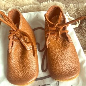 Mon petit soft soled leather baby shoes.